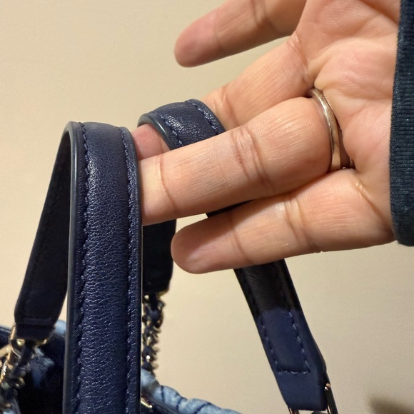 Kate Spade Briar‎ Lane Quilted Denim Meena Satchel Bag T - Picture 7 of 12